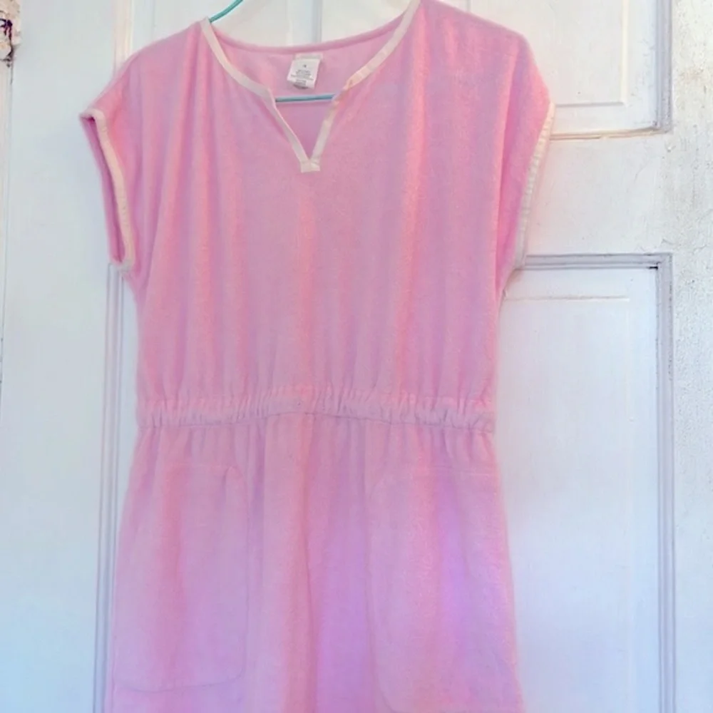 Crewcuts girls pink terrycloth coverup dress in size 14